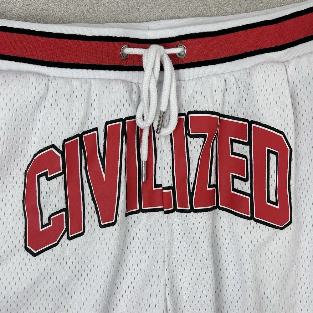 CivilizeD Air Bear White Shorts Men's XL Drawstring‎ Basketball